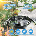HUANCHAIN 20 FT Outdoor Extension Cord Waterproof, 16/3 Gauge 3 Prong Black Extension Cord Outside, 13A 1625W 16AWG SJTW, Flexible Cold-Resistant Appliance Electric Cable, ETL