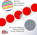 Kenco Color Coding Circle Dot Sticker Labels on a roll (RED, 1 INCH 1000 Stickers)