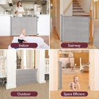 Momcozy Retractable Baby Gate, 33" Tall, Extends up to 55" Wide, Child Safety Baby Gates for Stairs, Doorways, Hallways, Indoor, Outdoor