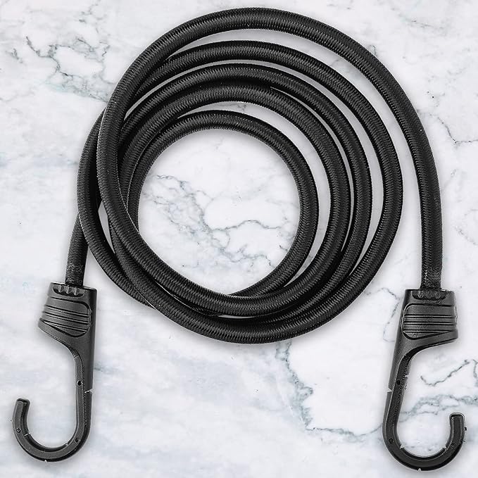 ZHOUBIN 72 Inch Black Bungee Cords with Hooks Heavy Duty, 2 Pcs