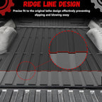 Truck Bed Mat Fit Ford Ranger 2024 2025 (5FT, 59.6" Bed), TPE All Weather Truck Bed Liner Cargo Liner Ranger Accessories