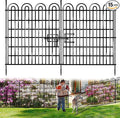 15 Panels Tall Garden Animal Barrier Fence with Gate, 33 in(H) X 36.8 ft(L) No Dig Decorative Garden Fence Outdoor for Yard, Heavy Duty Rustproof Metal Edging Border for Dog, Rabbits