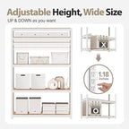 HOMEDANT House 5 Tier Laminated Metal Shelving Unit Adjustable Storage Utility Rack Heavy Duty Shelves Organization Multipurpose Shelf Kitchen Garage Pantry Closet (3, (XL Deep) 48.1" W, White)