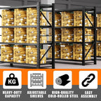 torage Shelves,Garage Shelving Heavy Duty Metal Adjustable Garage Shelves, Shelving Units Industrial Shelving for Warehouse (Black, W47.2*D23.6*H79)