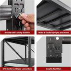 7000LBS Heavy Duty Garage Shelving Units,79" Wide & Deep Storage Shelves,Black Metal Garage Shelves,Large Storage Rack,Steel Shelf,Industrial Shelving for Shop,Warehouse,Basement,79" W x 24" D x 79" H
