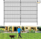 5 Panels No Dig Garden Fence with Gate, 44in(H) × 11.8ft(L) Decorative Metal Outdoor Dog Fence, Rustproof Pet Fencing for Yard, Patio, Flower Bed -Temporary Fencing| Easy to Install