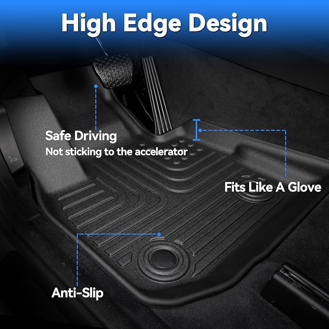 Hutisya-Floor Mats & Cargo Liner Set Fit for Nissan Kicks 2018-2024 All Weather Protection Anti-Slip & Durable TPE Full Set Liners Automotive Accessories-Black