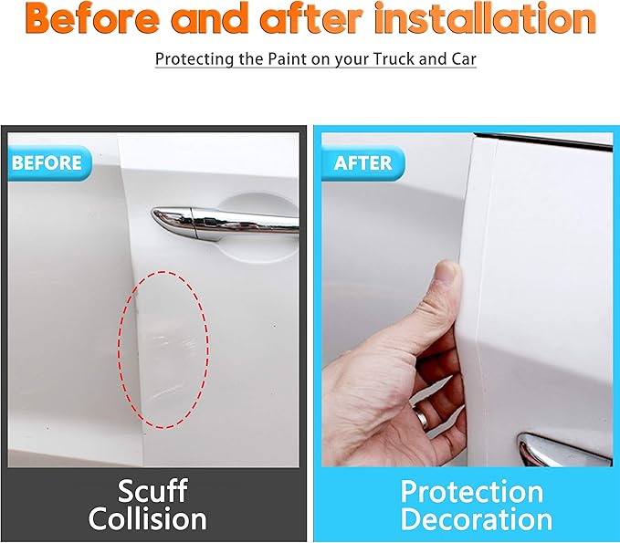 MYFAMIREA Car Door Invisible Anti-Collision Self Adhesive Seal Strip Seal Weather Strip Scratch Resistant Transparent Fit for Most Car, Protect The Car Body and Door(33Ft x 4In)