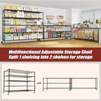 PrimeZone 5 Tier 80.7" Hx55.5 Wx24 D Wire Shelving with Wheels 3000lbs NSF Certified Storage Shelves Heavy Duty Metal Shelf Adjustable Rolling Rack Commercial Garage Restaurant Warehouse Kitchen 4Pcs