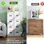 Aobabo 4 Drawer File Cabinet, Metal Filing Cabinet with Lock, Suitable for Home Office School Hanging Files Letter/Legal/A4 Size,White,Required-Assembly,17.72" D x 14.96" W x 55.2" H