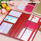 HARFINGTON Car Registration and Insurance Holder 9.45" x 5.04" PU Leather Vehicle Glove Box Organizer Storage Accessories Men Women Car ID Holder for License ID Card Bank Card, Red