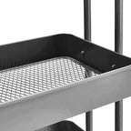 Amazon Basics 3-Tier Rolling Utility or Kitchen Cart, Lockable Wheels, Multifunctional Storage, Charcoal