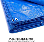 30x30 Blue Waterproof Tarp – Heavy Duty 5 MIL Thick Outdoor Tarpaulin Cover - Multi Purpose Protection for Camping, Tent, Roof, Patio, Pool, Floor, Furniture, Boat, Truck Beds, Pack of 1