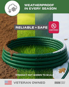 IRON FORGE CABLE 25 Foot Outdoor Extension Cord with 3 Electrical Power Outlets - 16/3 SJTW Durable Green Extension Cable with 3 Prong Grounded Plug for Safety