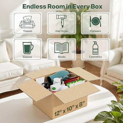 12x10x8 Shipping Boxes, 1Pack Corrugated Cardboard Boxes Small Shipping Box Moving Boxes for Business Packaging Box