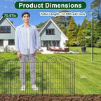SUNLAX 10 Panels Decorative Garden Fence 24ft(L) x 32in(H) Fencing Tall for Yard Dog Pet Fence No Dig Temporary Fence Barrier for Outdoor Patio Without Gate
