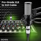 GEARit XLR Male to Female Microphone Cable (6 Feet, 10-Pack) 3-Pin Balanced Shielded Mixer, Recording Studio, Podcast - Black