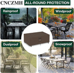 Heavy Duty Patio Furniture Covers Waterproof, 600D Outdoor Furniture Cover Waterproof for Sectional Sofa Couch, Outdoor Dining Table and Chair Set Covers 56''L x 32''W x 28''H, Brown