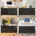 81" Retractable Baby Gate Extra Wide, 41" Tall Retractable Dog Gate for Stairs, Doorways, Decks, Mesh Gate Long Child Gate Pet Gate for Indoor, Outdoor, with Reinforced Mesh Rods, Dual Locks