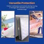 VICMORE 2-Pack Queen Mattress Bags for Moving & Storage – 4 Mil Heavy-Duty Plastic Mattress Cover, Tear-Resistant & Odorless, Reusable & Recyclable