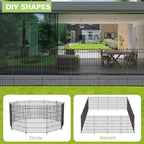 8 Panels No Dig Garden Fence Animal Barrier, 48in(H) × 21ft(L) Decorative Metal Outdoor Dog Fence, Rustproof Pet Fencing for Yard, Patio, Flower Bed -Temporary Fencing| Easy to Install