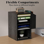 Office Mail Sorter, Wooden Paper Organizer With Storage Bag, 10 Tier Adjustable Classroom Mailbox, Removable Classroom Organization, Teacher Desk Organization for Office, Study, Black
