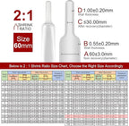 Chanzon 2:1 Ratio 2-3/8" (60mm) Heat Shrink Tubing 3.3Ft Roll (1M Total Length) Clear/Transparent Polyolefin Sleeving Wrap Shrinking 2 to 1 1pcs