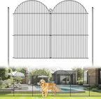 10Pcs No Dig Garden Fence, 40in(H)/24ft(L) Rustproof Metal Dog Fence Outdoor for Yard, Tall Animal Barrier Pet Fencing, Border Panel for Dog, Rabbits, Patio, Flower Bed, Garden Decor