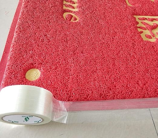 BOMEI PACK Mono Filament Strapping Tape, 2 Roll 2 Inch x 35 Yards 5.5 Mil, Heavy Duty Transparent Reinforced Fiberglass Tape
