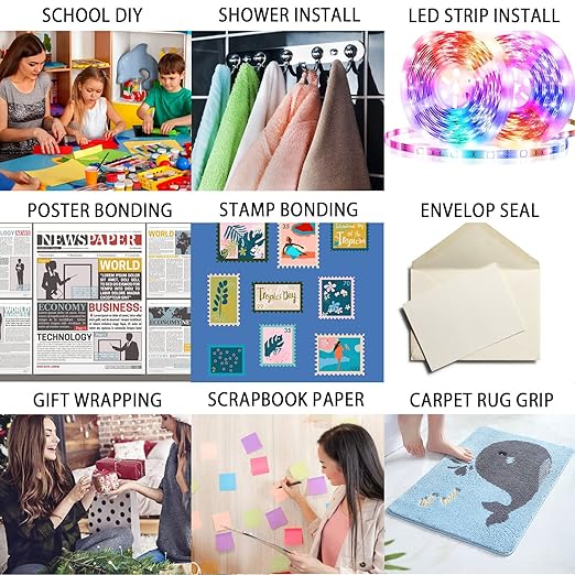 0.39in x 36ft 300LSE Double Sided Tape for Scrapbook, Heavy Duty Mounting Tape, Transparent Adhesive Sticky Tape for Picture Hanging Strips, Poster, LED Strips, Art Craft