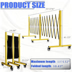 Industrial Expandable Barricade,Folding Security Gate Safety Barricade with Casters,Mobile Barrier Gate Outdoor,Adjustable Traffic Fence for Road Construction, Traffic Control,Pool (23FT-2PCS)