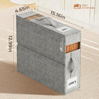4Pack Sheet Organizers for Linen Closet - King/Queen Size Bedding Storage Boxes with Clear Window, Foldable & Dustproof Linen Organizer for Blankets & Sheet Sets,Grey