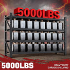 5000LBS Storage Shelves,71" W Garage Shelving Heavy Duty Metal Adjustable Garage Shelves, Shelving Units Industrial Shelving for Warehouse,71" W x 24" D x 69" H,Black