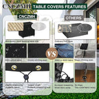 Heavy Duty Patio Furniture Covers Waterproof, 600D Outdoor Furniture Cover Waterproof for Sectional Sofa Couch, Outdoor Dining Table and Chair Set Covers 36''L x 24''W x 35''H, Black
