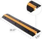 4 Pack Rubber Cable Ramp Hose Cable Protector Ramp 1 Channel 11000Lbs Load Capacity Traffic Speed Bump Wires Power Lines Extension Cord Cover for Indoor Outdoor