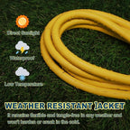 EP 15 Ft Lighted Outdoor Extension Cord - 10/3 SJTW Heavy Duty Yellow Extension Cable with 3 Prong Grounded Plug for Safety, ETL Listed