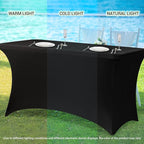 Obstal 6 Pack Stretch Spandex Table Covers for 6 Foot Tables - 6 FT Universal Rectangular Fitted Tablecloth Protector for Wedding, Banquet, Party (Dark Purple, 72 L x 30 W x 30 H Inches)