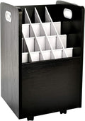 AdirOffice Adir Blue Print Storage Organizer - Mobile Roll File Cart, Construction Plan Holders, Blueprint Cabinet with Wheels, Roll Files Storage for Office and Home (20 Slots, Black)