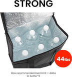 NZ home Medium Insulated Cooler Bag and Food Warmer for Delivery & Grocery Shopping with Zippered Top, Black (1 Pack)
