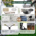 Heavy Duty Patio Furniture Covers Waterproof, 600D Outdoor Furniture Cover Waterproof for Sectional Sofa Couch, Outdoor Dining Table and Chair Set Covers 138''L x 86''W x 28''H, Beige Brown