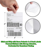 Roll [4 x 6 inch] x [500 Thermal Labels] Direct White Strong Adhesive Perforated Postage Shipping Printer Compatible with Zebra SNBC Epson Rollo (500 Labels, 1 Roll)