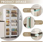 VECELO 4-Tier Tall Narrow Storage Cabinet with Movable Wheels, Adjustable Shelves, Anti-Tip, Slim, for Small Space, Bathroom, Kitchen, Laundry, White
