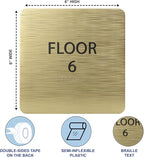 Royal ADA Floor 6 Sign with Braille – Made from Durable Acrylic and Ready to Mount