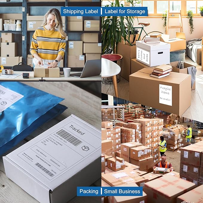 4”x6” Thermal Labels 2000 Labels, Shipping Label Thermal Paper for Thermal Printers Zebra & Rollo (2 Packs of 1000)
