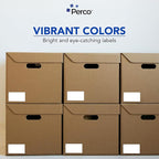 Perco White Labels 3x5 Inch 500 Stickers/Roll with Easy Peel Perforation and Strong Adhesion for Inventory Management, Color Coding, Moving Boxes, Retail, Organizing & Crafts – Made in USA