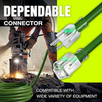 3ft Outdoor/Indoor Extension Cord 12/3 Gauge Extra Heavy Duty 3 Prong SJTW, Waterproof, ETL Listed, Flexible Cold-Resistant Long Power Cord,15A 125V 1875W, Green by LifeSupplyUSA