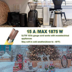 EP 15 Ft Lighted Outdoor Extension Cord - 10/3 SJTW Heavy Duty Yellow Extension Cable with 3 Prong Grounded Plug for Safety, ETL Listed