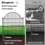 Decorative Metal Garden Fence 10 Panels, 32in (H) x 23.6ft (L) No Dig Dog Fence Outdoor for Yard, Temporary Rustproof Metal Wire Rabbit Dog Garden Border Fencing for Patio