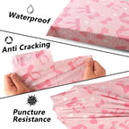 Poly Mailers 12x15.5 Inch 50 Pcs - Pink Bow printed Shipping Bags, 2.4mil Thickness, Waterproof and Tear Resistant Mailing Envelopes, Self-Sealing Packaging Bags for Small Business