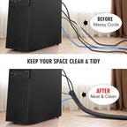 10ft - 1/2 inch Cord Protector Cable Sleeve Split Wire Loom Tubing for Power Cord Audio USB Cable, Cord Sleeve Cable Management for TV Computer, Cord Protectors from Pets Chewing, Black